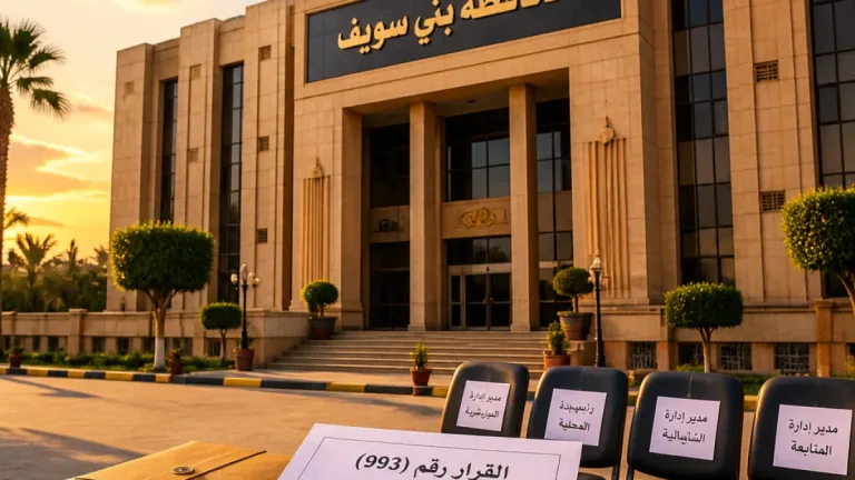 محافظ بني سويف يعتمد حركة تنقلات واسعة لتطوير الأداء المحلي