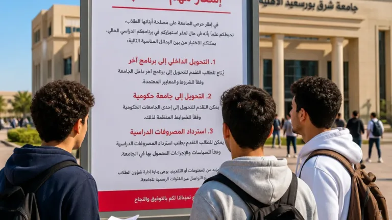 85 طالبًا في بورسعيد يحصلون على 3 بدائل بعد أزمة كلية الطب بجامعة شرق بورسعيد