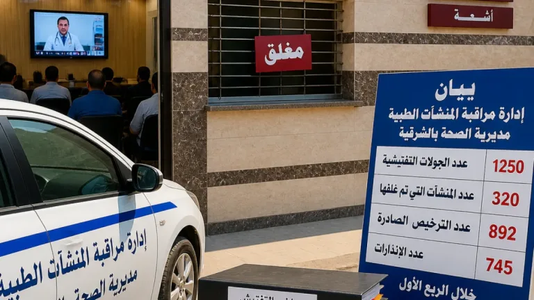 مديرية صحة الشرقية: المرور على 8,673 منشأة خاصة وإغلاق 257 خلال 2025/2026