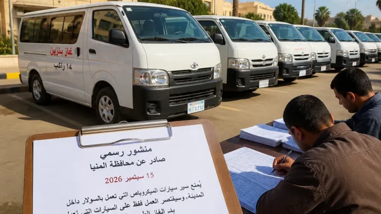 محافظ المنيا يمد مهلة ترخيص سيارات الميكروباص العاملة بالوقود المزدوج حتى 15 سبتمبر