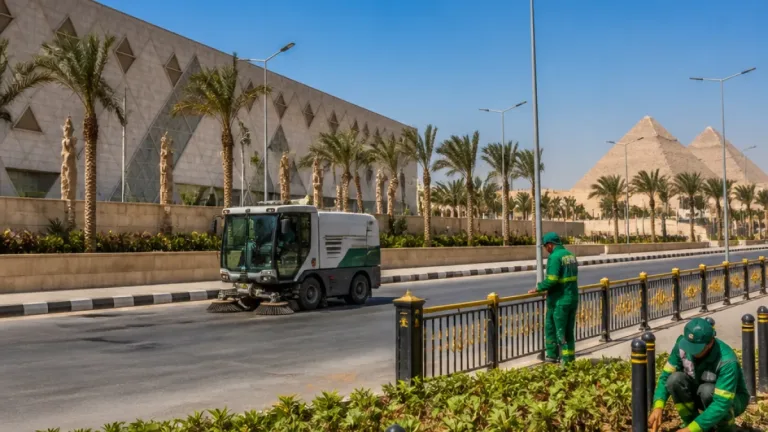 الجيزة تنفذ أعمال تجميل ورفع كفاءة موانئ الطرق المحيطة بالمتحف المصري الكبير قبل زيارة الرئيس الصيني