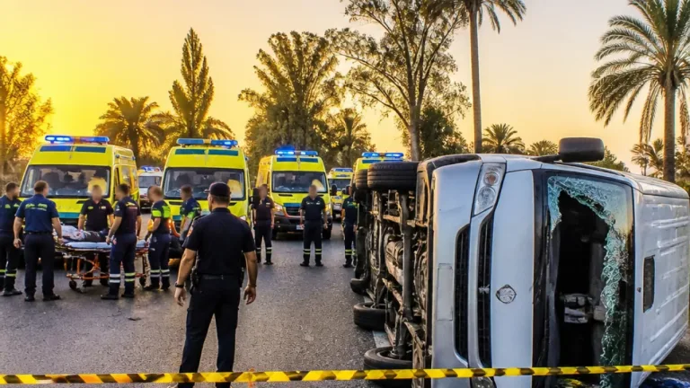 انقلاب ميكروباص بإيتاي البارود يوقع 9 مصابين وتحويلهم لمستشفى المركز