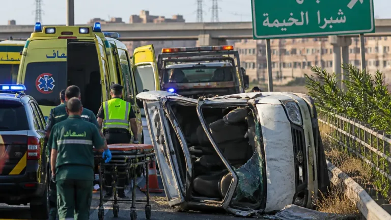 انقلاب ميكروباص على طريق بنها–شبرا الحر يخلّف إصابة 9 أشخاص وتحقيقات متواصلة