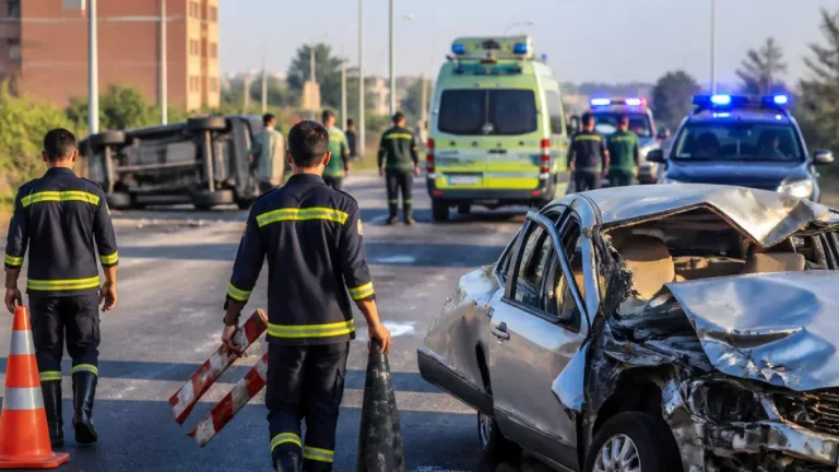 مصرع شخص وإصابة 9 في تصادم مروع على الطريق الزراعي بقليوب