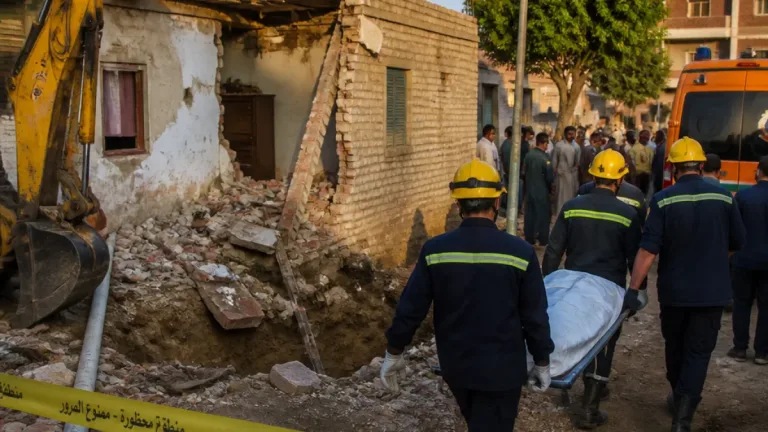 مصرع شخصين في انهيار منزل أثناء حفر للتنقيب عن الآثار بقرية في طوخ
