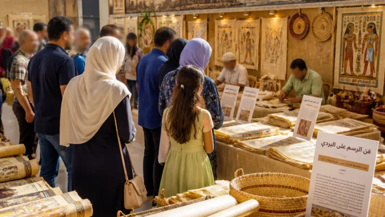 الشرقية تعرض تراثها وحرف البردي بالمتحف القومي للحضارة في فعالية «وفاء النيل»