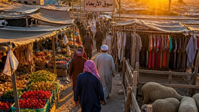 سوق الأربعاء بمدينة السلام بالشيخ زويد مستمر للشهر الثالث ويجذب أهالي مناطق متعددة
