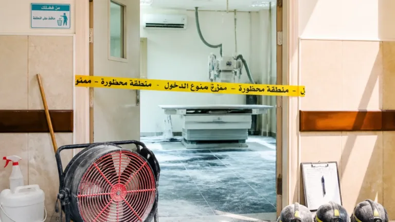 مستشفى الزهور في بورسعيد يواجه إطلاقاً تلقائياً لمادة الإطفاء دون حريق وخدمات المرضى تعمل طبيعياً