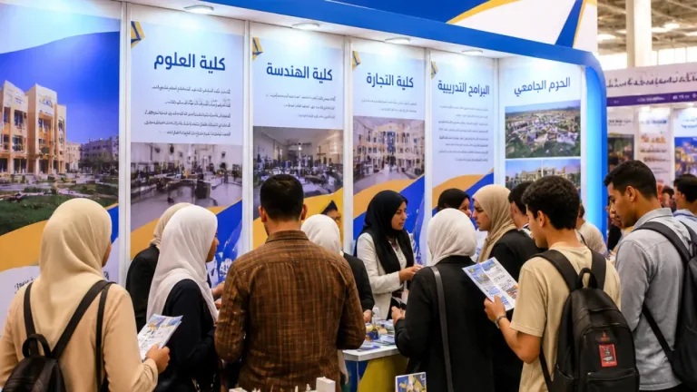 جامعة دمياط تعرض برامجها الأكاديمية أمام طلاب الثانوية في معرض أخبار اليوم للتعليم العالي