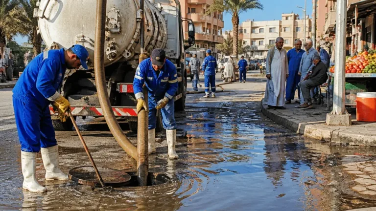 تحرك عاجل لشكاوى طفح الصرف بـ«أبو عشرة» بالغردقة بعد استغاثة السكان