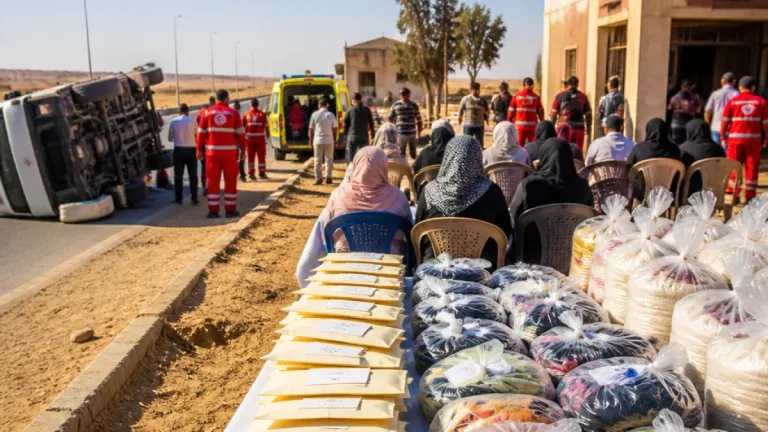المنيا تتعامل مع تبعات حادث صحراوي: دعم مادي ونفسي لأسر ضحايا ومصابي انقلاب ميكروباص