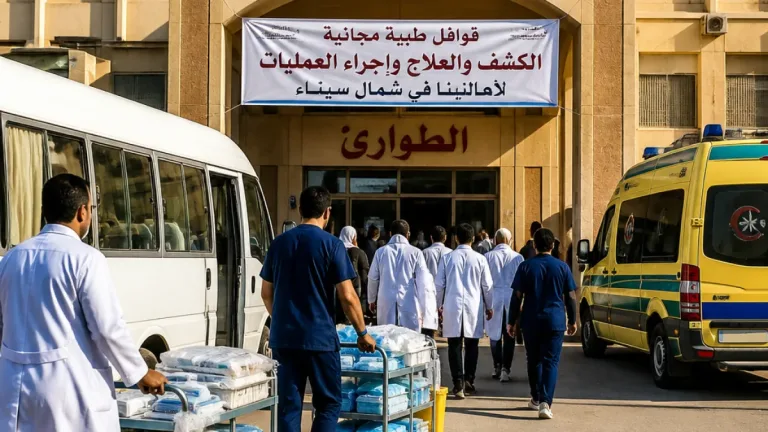 وصول دفعة جديدة من أطباء الجامعات إلى مستشفى العريش العام لتعزيز الخدمات الصحية