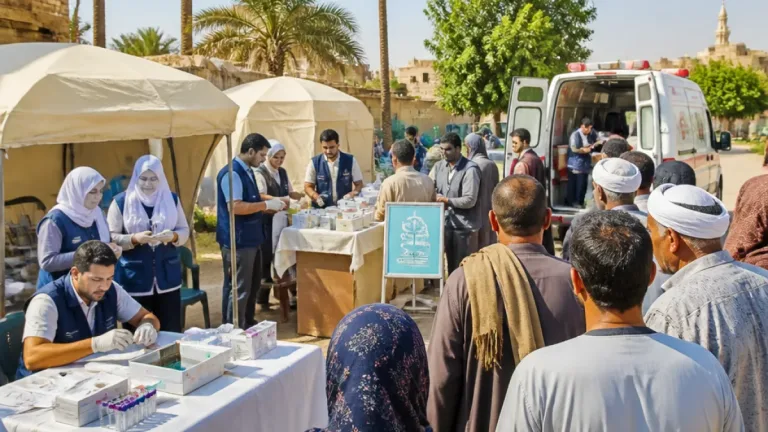 قافلة صحية مجانية في كفر الجزيرة بجنوب بنى سويف تقدم أكثر من 4 آلاف خدمة طبية وتثقيفية