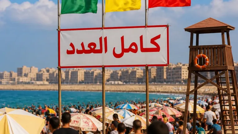 موجة حر ورطوبة تدفع زوار الإسكندرية إلى الشواطئ ورفع لافتات «كامل العدد»
