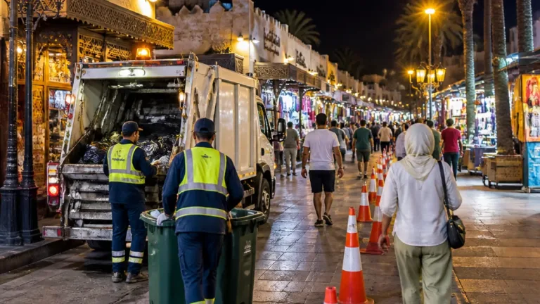 محافظ جنوب سينوع يجري جولة ليلية في «السوق التجاري القديم» بشرم الشيخ لمتابعة الخدمات