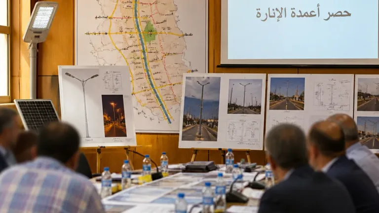 اجتماع محافظ المنيا لرفع كفاءة أعمدة الإنارة وترشيد استهلاك الكهرباء