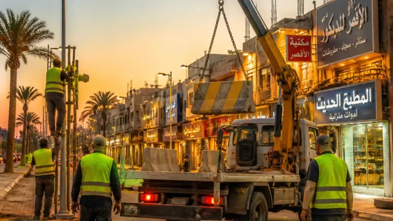 حملات إزالة الحواجز والمطبات تعيد الانضباط إلى شوارع الأقصر وتحسّن الإضاءة العامة