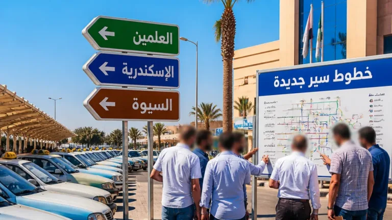 مرسى مطروح تتوسع بخطوط سير جديدة لسيارات الأجرة لتلبية تزايد الحركة