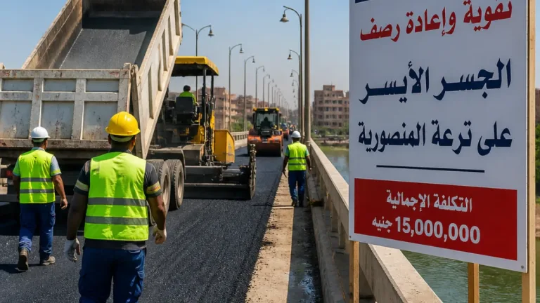 نائب محافظ الدقهلية يتابع أعمال تقوية وإعادة رصف جسر ترعة المنصورية بتكلفة 15 مليون جنيه
