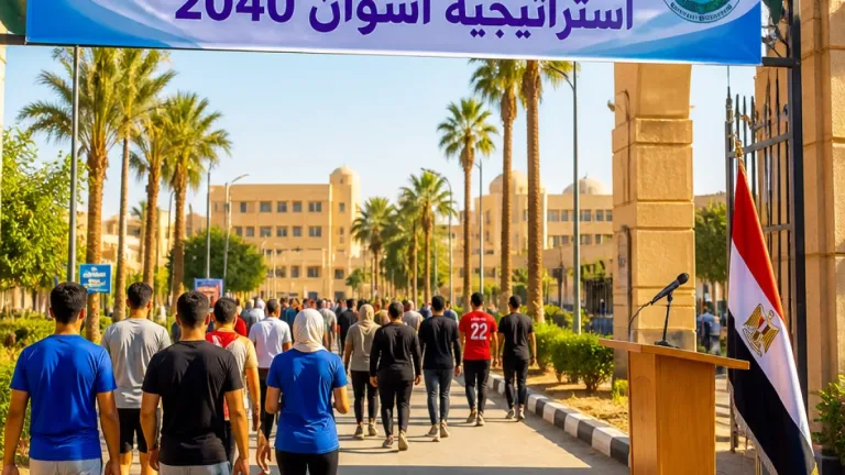 محافظ أسوان يطلق ماراثون مشياً بالجامعة ضمن فعاليات اليوم السكاني بمشاركة شباب المحافظة