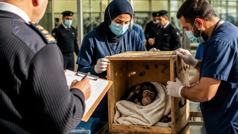 مصادرة أنثى شمبانزي رضيعة بمطار القاهرة وإحالة مهرب للنيابة في حملة ضد الاتجار بالحياة البرية
