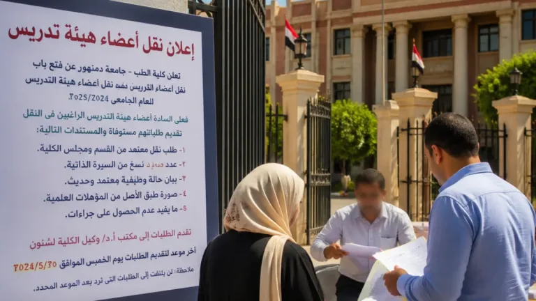 جامعة دمنهور تطلب أعضاء هيئة تدريس وهيئة معاونة بكلية الطب وتفتح باب النقل