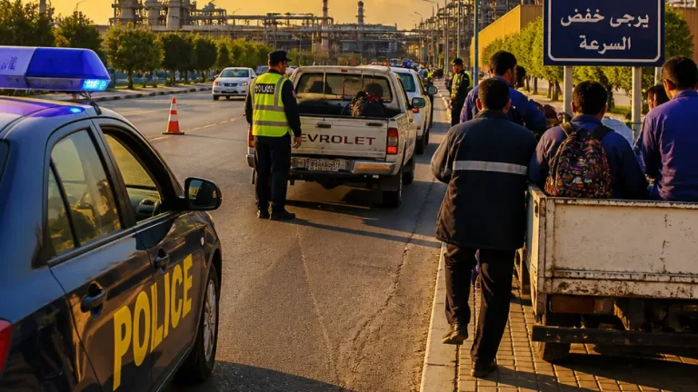 حملات مرورية موسعة بالعاشر من رمضان لردع نقل العمال ومخالفات الإزعاج الصوتي