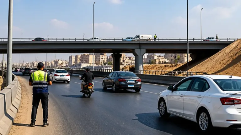 إعادة فتح مخرج طريق الزقازيق الزراعي بالإسماعيلية بعد إصلاح خط الغاز