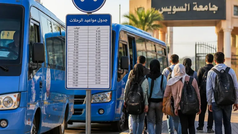 السويس تخصص ميني باصين لنقل طلاب جامعة السويس بأجر رمزي وتحدد جدول التشغيل