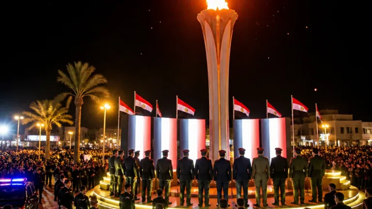 إيقاد شعلة النصر برشيد بحضور قيادات البحيرة ورئيس جامعة دمنهور