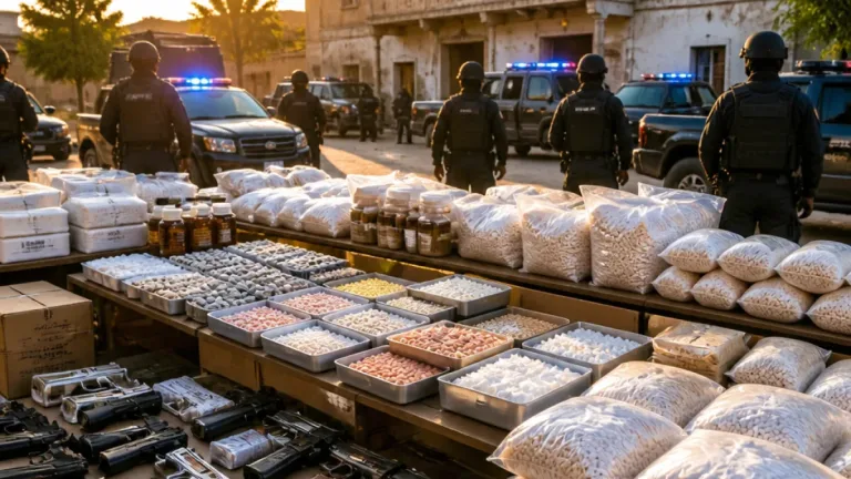 مداهمات أمنية بالدقهلية والبحيرة تنهي نشاط تشكيل إجرامي وتضبط 650 كجم ومئات الأسلحة