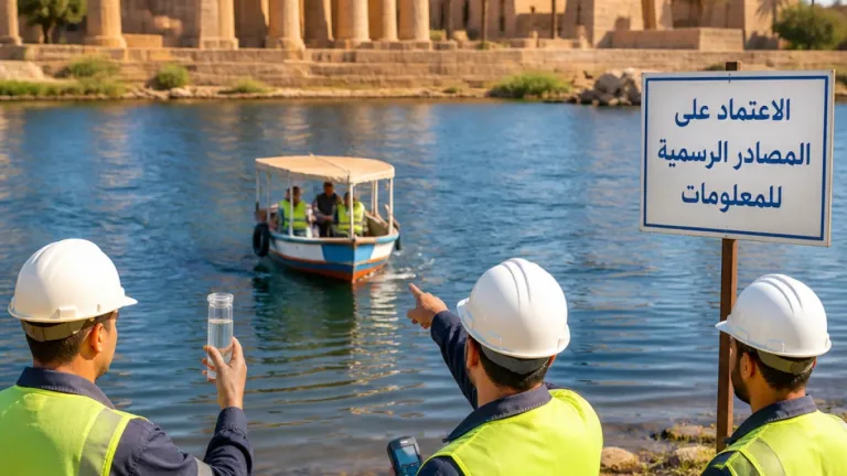 وزارة الموارد المائية تنفي ظهور بقعة زيت بنهر النيل في منطقة الكرنك بالأقصر
