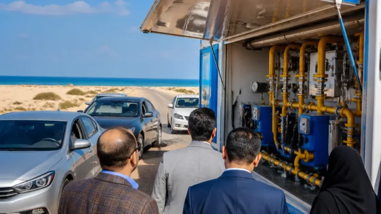 محافظ مطروح يتفقد محطة غازتك المتنقلة في إطار جهود توسع تموين السيارات بالغاز الطبيعي