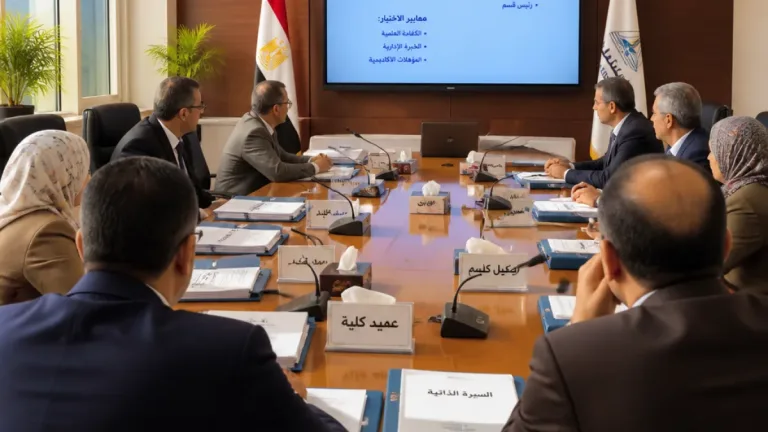 لجنة قيادات جامعة بنها تُجري مقابلات المتقدمين لوظائف إشرافية في إطار اختيار الأكفأ