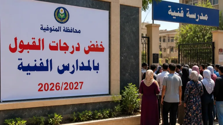 محافظ المنوفية يوافق على خفض درجات قبول ببعض مدارس التعليم الفني لاستكمال كثافات الفصول