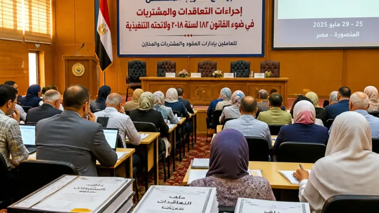 جامعة المنصورة تطلق برنامجاً تدريبياً لأمناء الكليات والمستشفيات لتعزيز إدارة التعاقدات