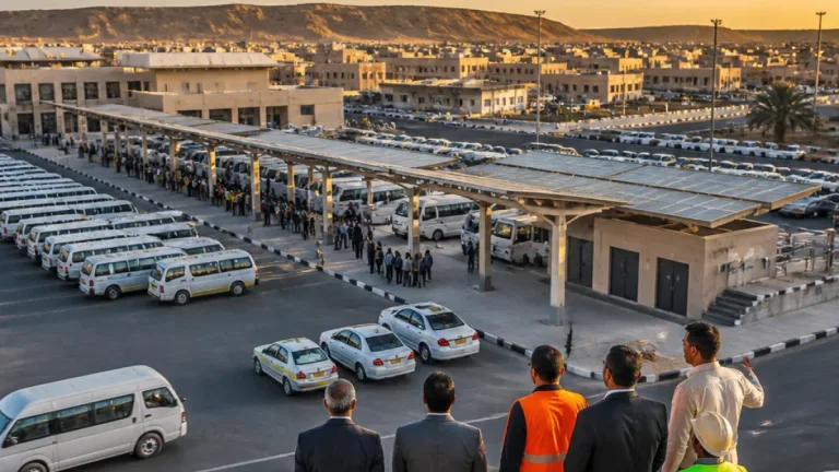 الخارجة تبدأ تشغيل موقف الأقاليم الجديد لتطوير منظومة النقل وتنظيم الحركة