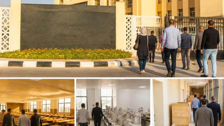 تفقد جاهزية مقر كلية الصيدلة بفرع جامعة بنها بالعبور قبل الافتتاح