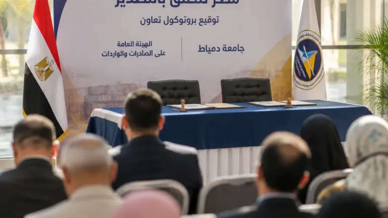 بروتوكول بين جامعة دمياط ومركز تدريب التجارة الخارجية لتعزيز ثقافة التصدير وتأهيل الشباب