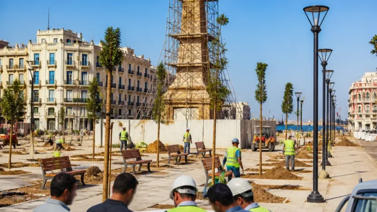 مشروع تطوير ميدان وحديقة المسلة في بورسعيد يتسارع مع متابعة المحافظ لرفع كفاءة الموقع التاريخي