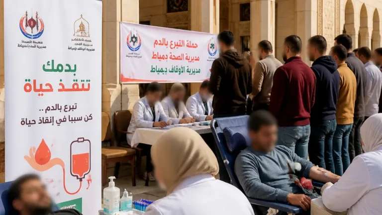 مديرية صحة دمياط تطلق حملة تبرع بالدم في المساجد لدعم بنوك الدم المحلية