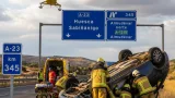 Huesca: Bomberos difunden el rescate del joven atrapado tras volcar en la A-23