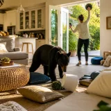 Viral en redes: un colombiano ahuyenta a un oso que entró en su casa en California
