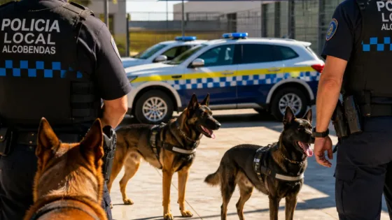 Alcobendas refuerza la colaboración policial con intercambio de unidades K9 en San Javier