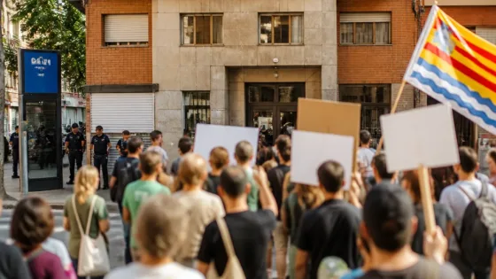 Badalona: cien personas impiden el desahucio de un matrimonio y obligan a negociar con el BBVA