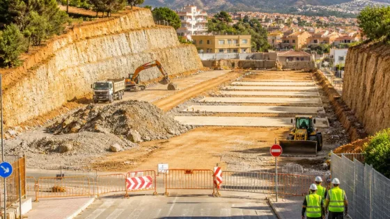 Fuengirola acelera la reforma de la 'Montaña del Deporte' en Los Pacos con la obra a la mitad