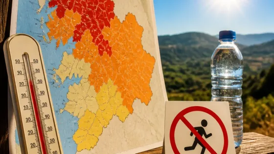 Pontevedra mantiene la alerta roja por calor en 35 municipios del interior y recomienda precaución