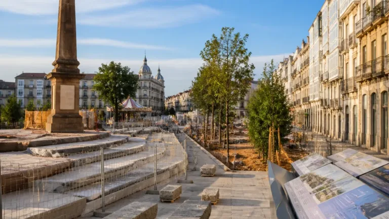 A Coruña redibuja los Cantones: nuevas gradas, bancos de piedra y más de 100 metros ajardinados