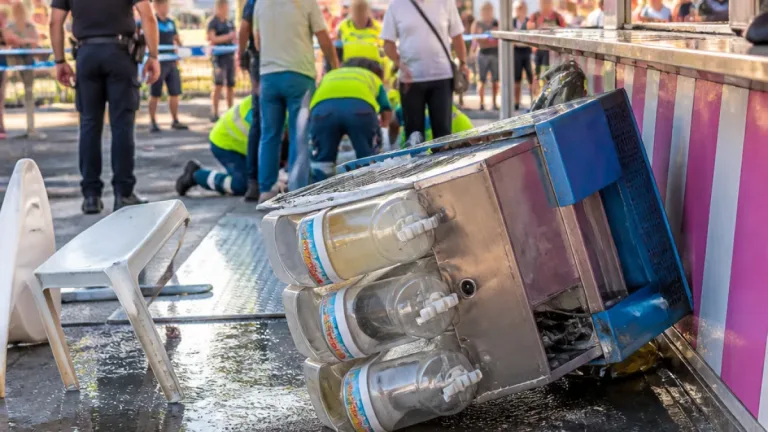 Accidente en la Feria de Albacete: una máquina de granizados cae sobre dos personas