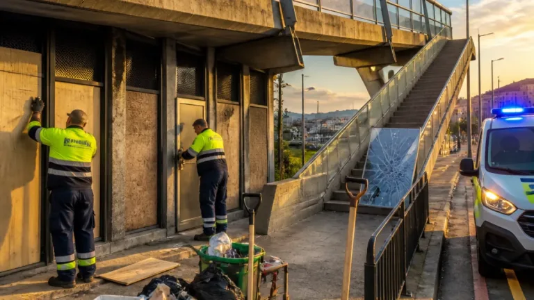 Barakaldo refuerza la seguridad en el puente de Cruces tras limpiar y asegurar sus pilares